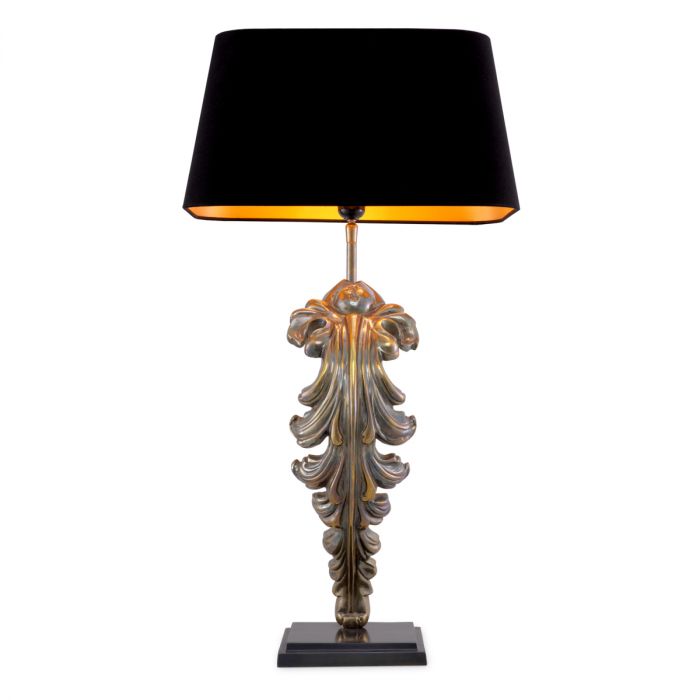 Table Lamp Beau Site vintage brass finish incl black shade