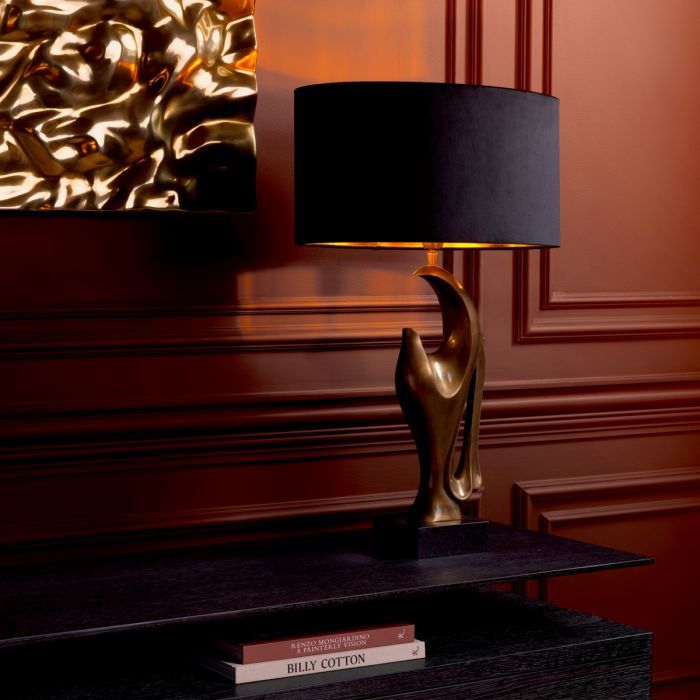 Table Lamp Brunetti vintage brass finish incl shade