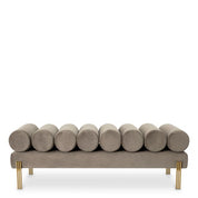 Bench Oxley savona light grey velvet brushed brass finish