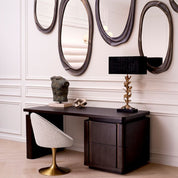 Dining Chair O'Neill bouclé grey brushed brass finish