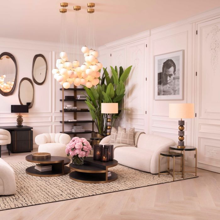 Table Lamp Levy grey marble incl shade