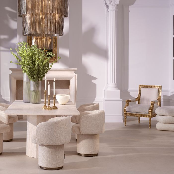 Stool Greenwich Pelton jacquard off-white