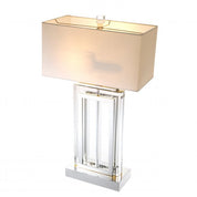 Table Lamp Arlington crystal nickel finish incl white shade