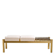 Bench Bibi brushed brass finish bouclé cream