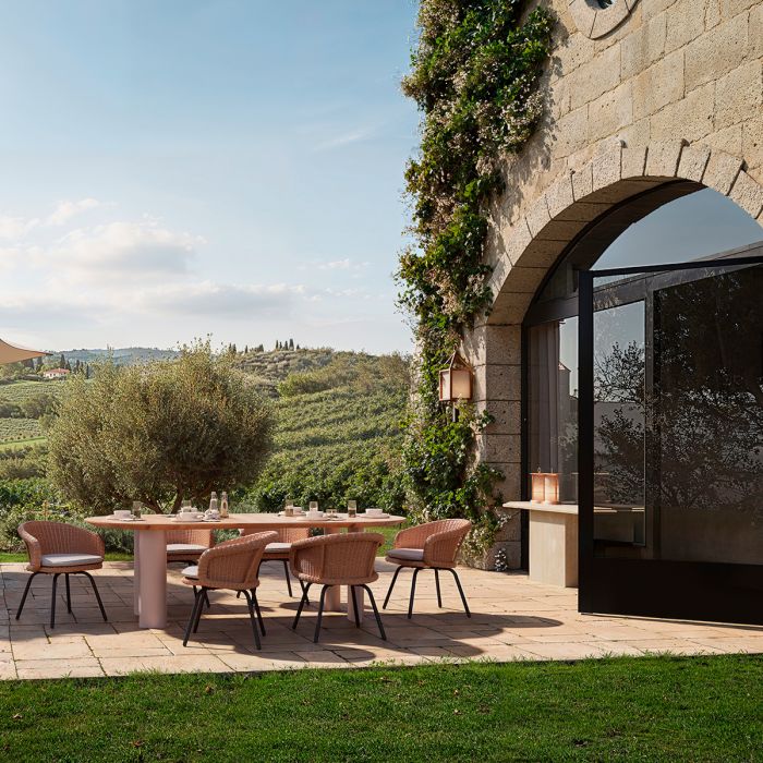 Outdoor Console Table Charles faux travertine