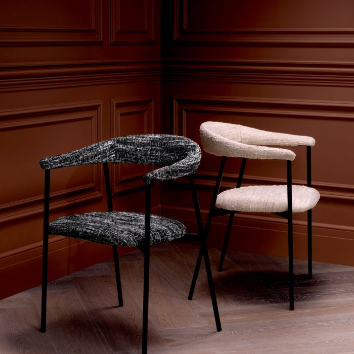 Dining Chair Julio bouclé sonata black set of 2