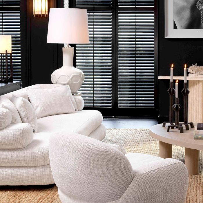 Table Lamp Lambert crackled white incl shade