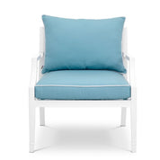 Outdoor Chair Bella Vista white sunbrella mineral blue
