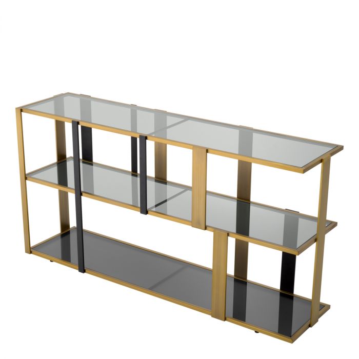 Cabinet Clio low brushed brass finish