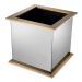 Planter Moorea br brass finish smoke mirror glass