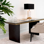 Table Lamp Charleston ant brass finish incl shade