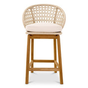 Outdoor Counter Stool Trinity cream weave flores off-white