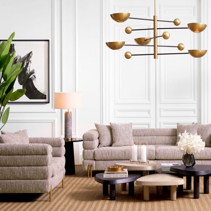 Table Lamp Lxry grey marble incl shade