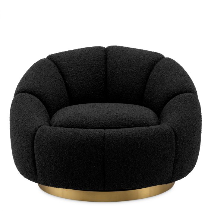 Swivel Chair Inger bouclé black