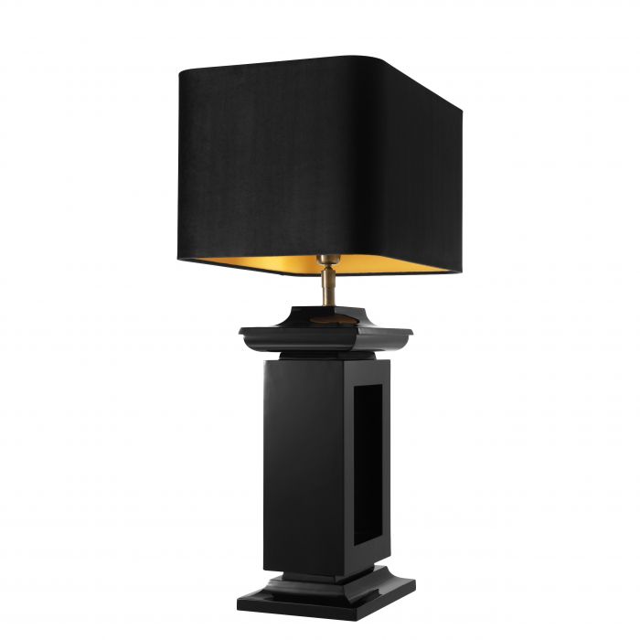 Table Lamp Mandarin piano black finish incl shade