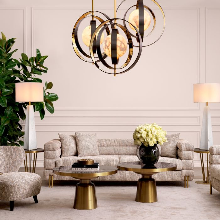 Coffee Table Soren brushed brass black top