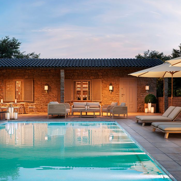 Outdoor Chair Julian aged teak viola sand