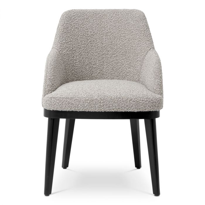 Dining Chair Costa with arm bouclé grey
