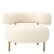Chair Thompson faux shearling brushed brass finish