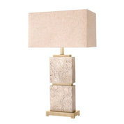 Table Lamp Newton L travertine incl shade