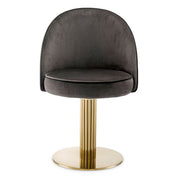 Silla de comedor Dorland roche terciopelo gris oscuro