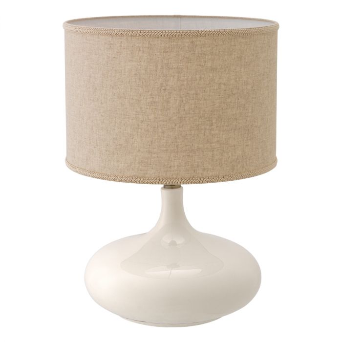 Table Lamp Jones crackled white ceramic incl shade