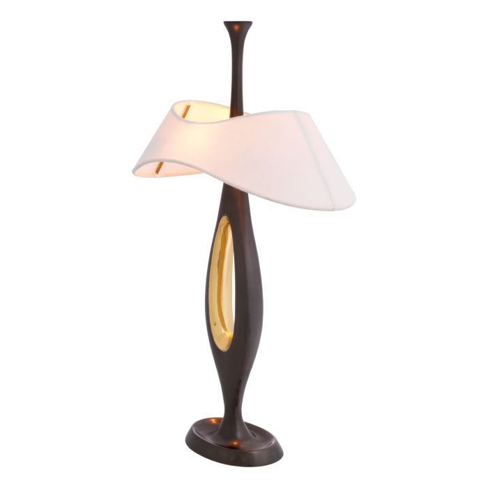 Table Lamp Gianfranco gunmetal polished brass finish incl shade