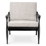 Chair Manzo classic black finish bouclé grey incl cushions