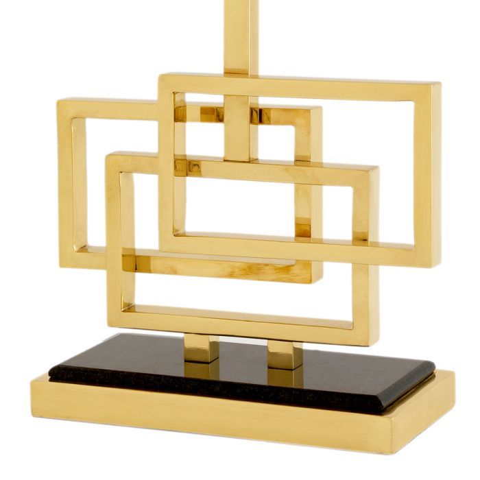 Table Lamp Windolf polished brass incl shade