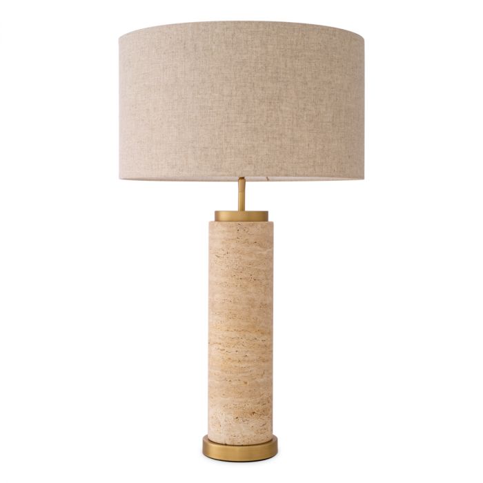 Table Lamp Lxry travertine incl shade