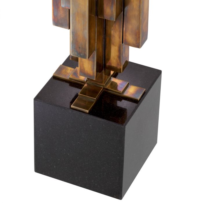 Table Lamp Ellis vintage brass finish incl shade