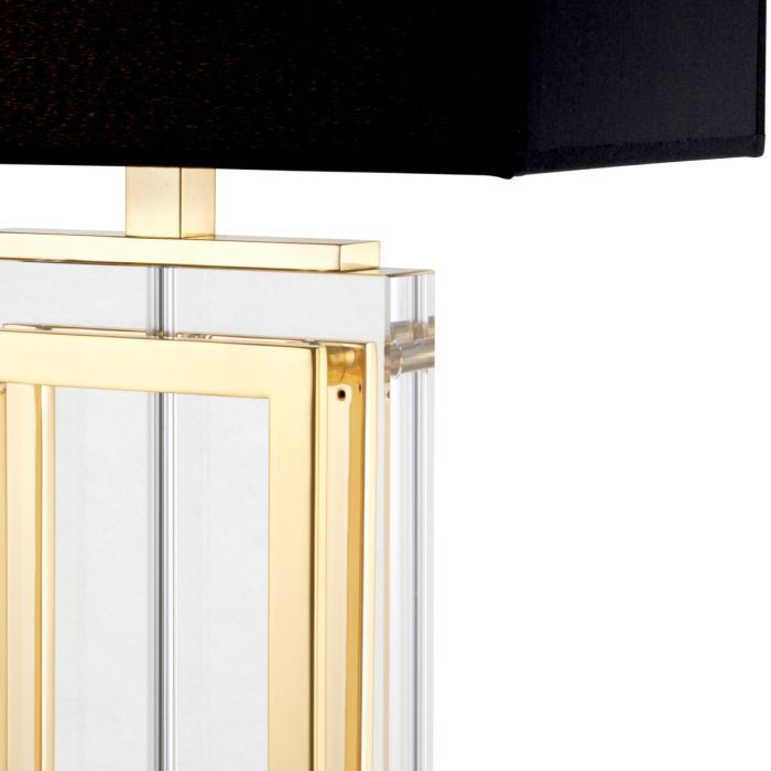 Table Lamp Arlington crystal gold finish incl black shade