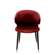 Dining Chair Volante with arm roche bordeaux velvet