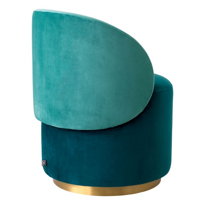 Low Dining Chair Greer savona sea green velvet