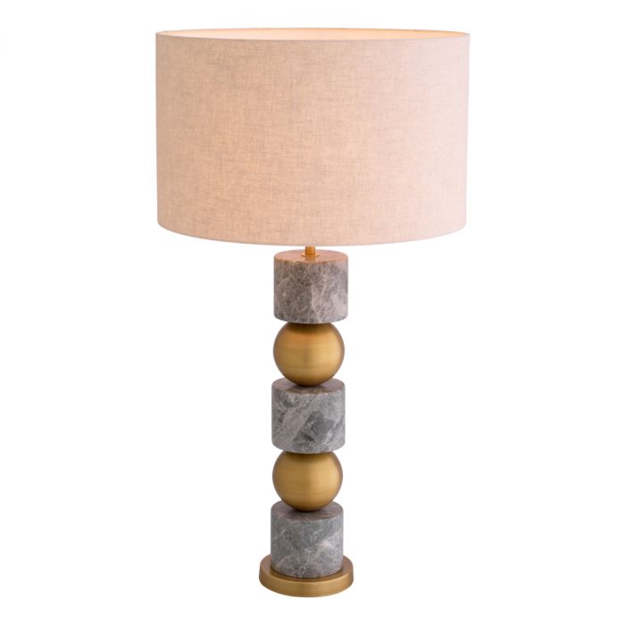 Table Lamp Levy grey marble incl shade