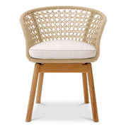 Outdoor Dining Chair Trinity cream weave flores off-white