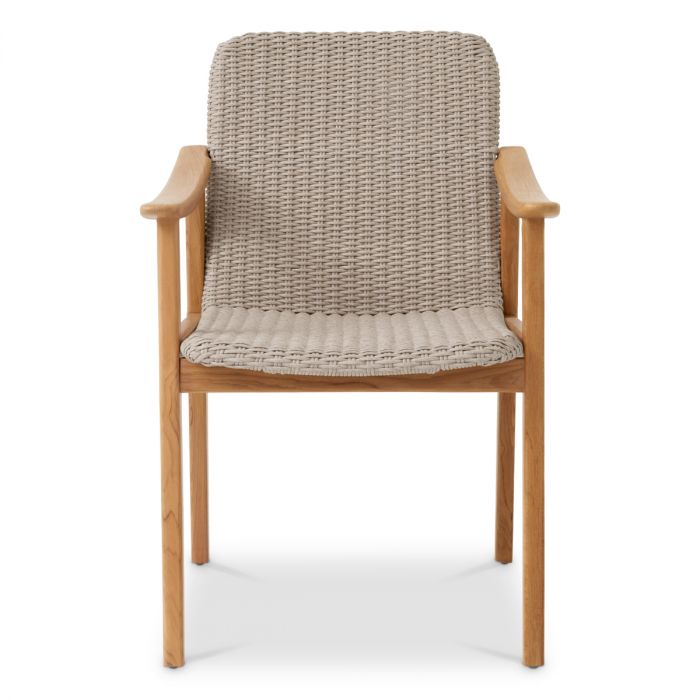 Outdoor Dining Chair Honolulu natural teak faux rattan