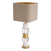 Table Lamp Cullingham white marble incl shade