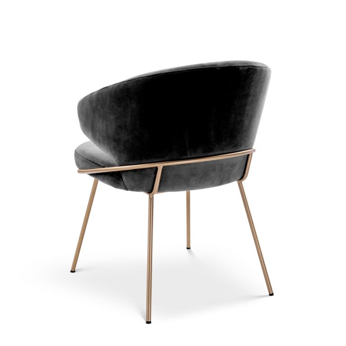 Dining Chair Kinley savona dark grey velvet
