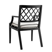 Silla de comedor de exterior Paladium con brazo de lona sunbrella negra