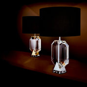Table Lamp Emerald nickel finish incl black shade