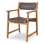 Outdoor Dining Chair Cancun natural teak faux rattan set of 2