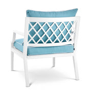 Outdoor Chair Bella Vista white sunbrella mineral blue