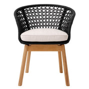 Outdoor Dining Chair Trinity black weave flores off-white