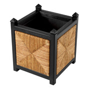 Planter Aruba classic black finish natural sea grass
