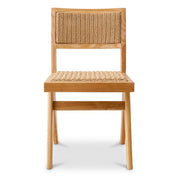Outdoor Dining Chair Niclas natural teak natural weave faux rattan