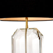 Table Lamp Emerald gold finish incl black shade