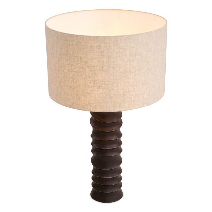 Table Lamp Gilardon bronze highlight finish incl shade