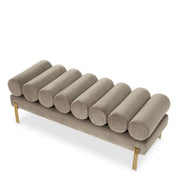 Bench Oxley savona light grey velvet brushed brass finish