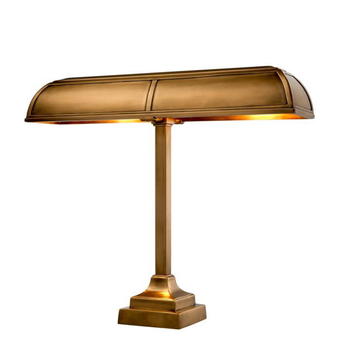 Desk Lamp Banker Trust antique brass finish
